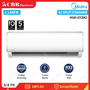 MIDEA AC SPLIT STANDARD 3/4PK (0.75PK) MSAF-07CRN2 (Indoor&Outdoor Goldfin) R32